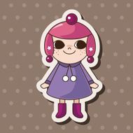 lady girl cartoon theme elements N154
