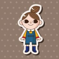 lady girl cartoon theme elements N156