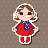 lady girl cartoon theme elements N157
