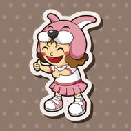 lady girl cartoon theme elements N158