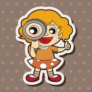 lady girl cartoon theme elements N159