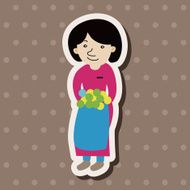 lady girl cartoon theme elements N162