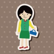 lady girl cartoon theme elements N164