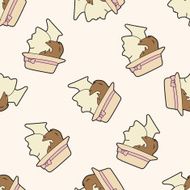 paris woman cartoon seamless pattern background