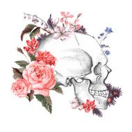 Roses and Skull Day of The Dead Vector illustration N5