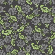 Flower seamless pattern Black roses ornament Vector background