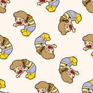 boy man cartoon seamless pattern background N46