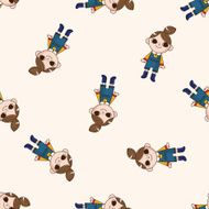 lady girl cartoon seamless pattern background N68