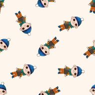 boy man cartoon seamless pattern background N51