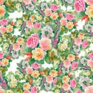 Seamless floral pattern with of red and orange roses N2