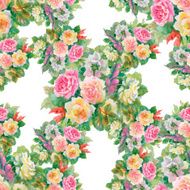 Seamless floral pattern with of red and orange roses N3