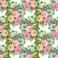 Seamless floral pattern with of red and orange roses N5