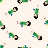 lady girl cartoon seamless pattern background N72