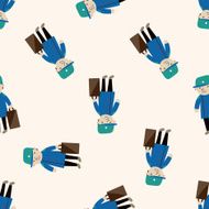 boy man cartoon seamless pattern background N53