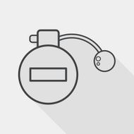 Perfume flat icon with long shadow line