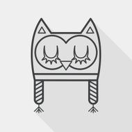 baby hat flat icon with long shadow line