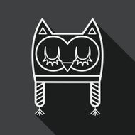 baby hat flat icon with long shadow line N2