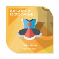 kid dress flat icon with long shadow eps10 N20