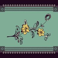 border with abstract fancy flower