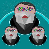 flat cartoon hipster character vector illustration man with beard