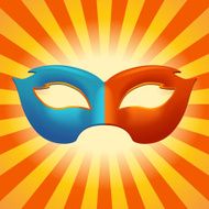 carnival mask on shiny background