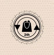 Vector 24-hour shopping vintage label