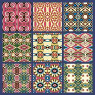 set of different seamless colored vintage geometric pattern N2