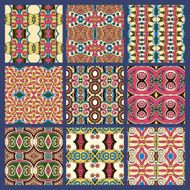 set of different seamless colored vintage geometric pattern N3