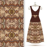 Fashion seamless geometric pattern women&#039;s dress on a hanger N8