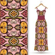 Fashion seamless geometric pattern women&#039;s dress on a hanger N9