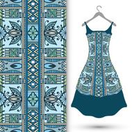 Fashion seamless geometric pattern women&#039;s dress on a hanger N10
