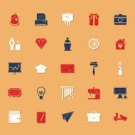 Art and creation classic color icons with shadow
