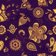 Colored Indian vintage floral seamless N2