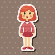 lady woman cartoon theme elements N21