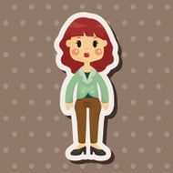 lady woman cartoon theme elements N22