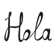 Hand-written word HOLA lettering