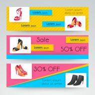 Women&#039;s sandal header or banner set