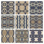 set of different seamless colored vintage geometric pattern N4