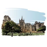 The Cathedral of Notre Dame de Paris France Vector illustration