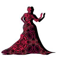 Young sexy woman in dress with mosaic