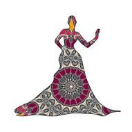 Young sexy woman in dress with mosaic N3