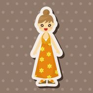 lady girl cartoon theme elements N165