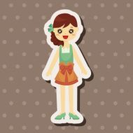 lady girl cartoon theme elements N167