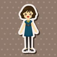 lady girl cartoon theme elements N168