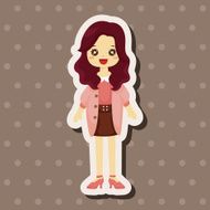 lady girl cartoon theme elements N169