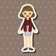 lady girl cartoon theme elements N170