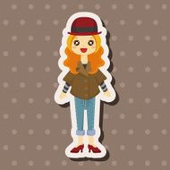 lady girl cartoon theme elements N171
