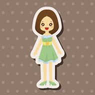 lady girl cartoon theme elements N172