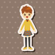 lady girl cartoon theme elements N173