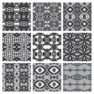 set of grey different seamless vintage geometric pattern N2
